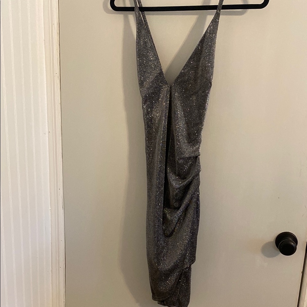 Windsor Silver Ruched Slip Dress